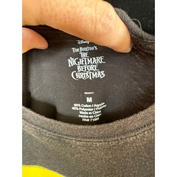 Disney Nightmare Before Christmas Women's Black Shirt‎ Medium Jack & sally - Picture 3 of 6